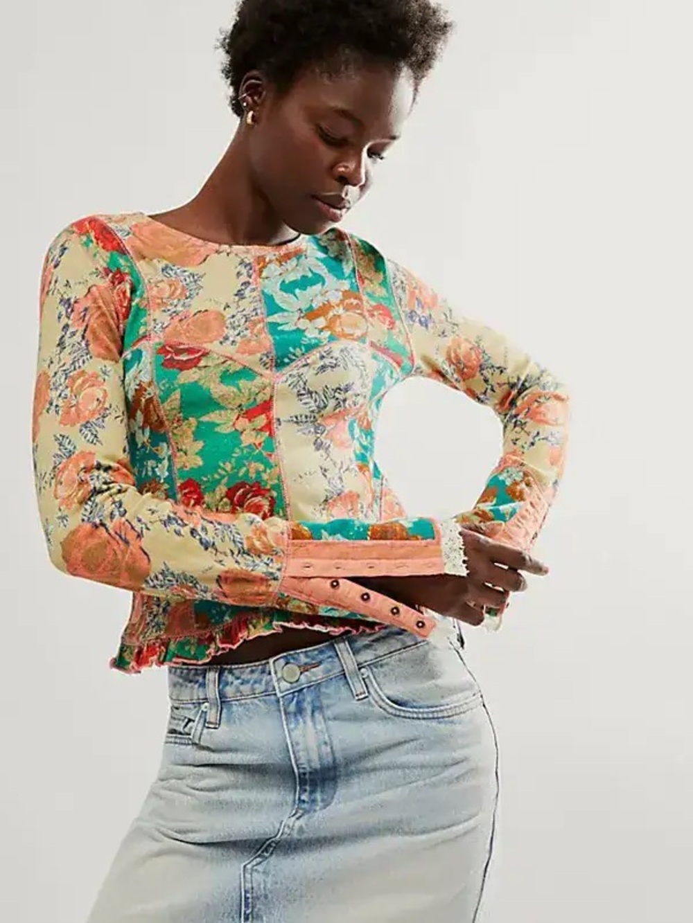 FREE PEOPLE From the heart shirt medium m top